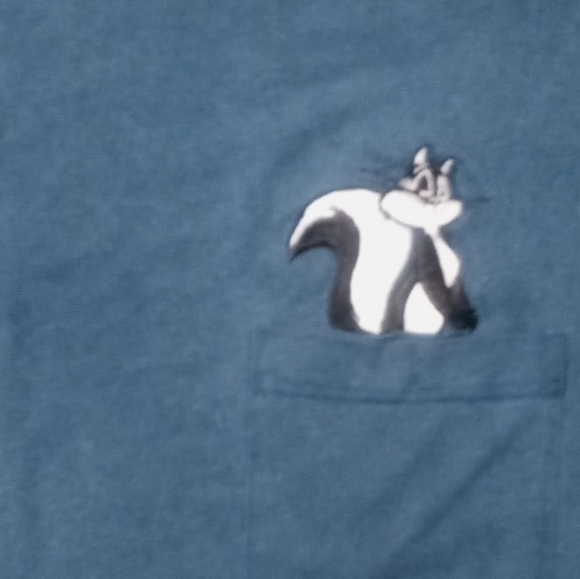 vintage Pepe Le Pew Acme Clothing Co t shirt Cartoon Looney tunes Embroidered - Picture 4 of 6